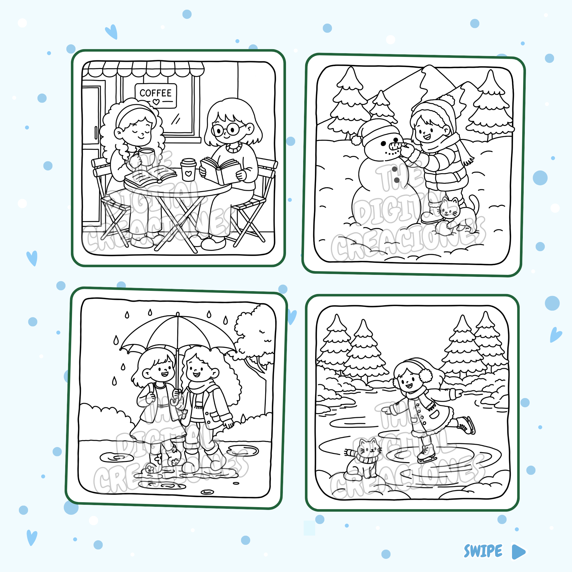 Sweater Weather Mini Coloring Pack – 10 Cozy Fall PDF Coloring Pages